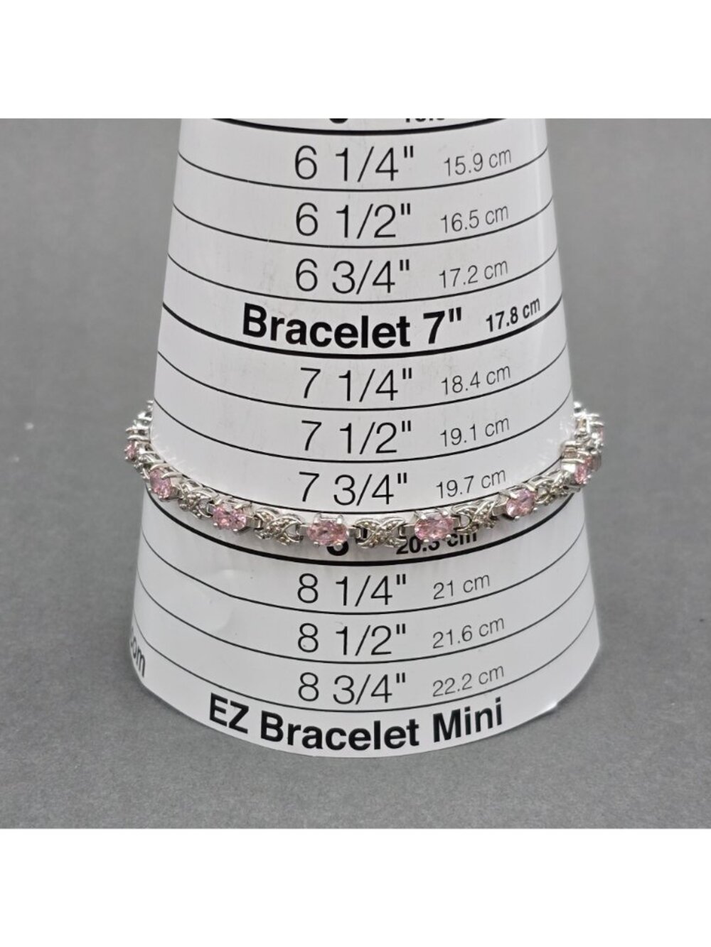 Ross Simons Sterling Silver Pink CZ Tennis Bracelet 8" XOXO Link Statement Piece - Picture 10 of 14